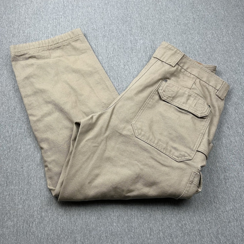 Duluth Trading Flex Fire Hose Cargo Pants Mens 38x29 Brown Relaxed Fit Workwear